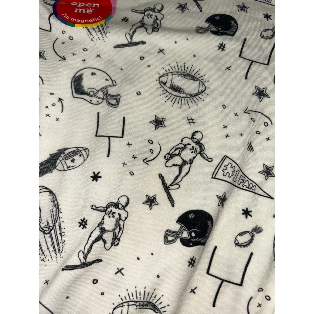 Magnetic Me Kids Game Day Football Modal Pajama Set Natural Black 5Y NEW - Picture 6 of 8